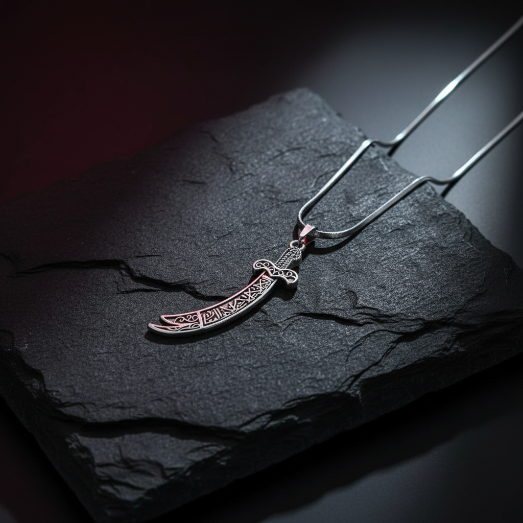 Zulfiqar Pendant - Dark Stone